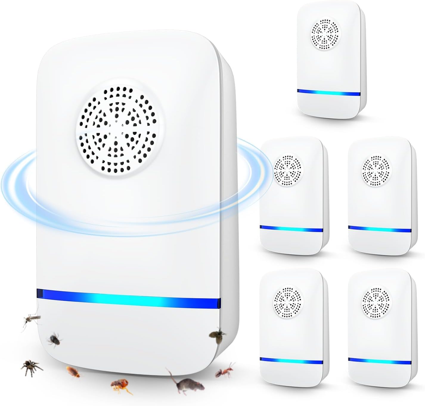 2025 Upgraded Ultrasonic & Insect Repeller Indoor, FTOTL Electronic Pest Control 6 Pack for Home Kitchen, Child & Pet Safe for Mice Spiders Roaches