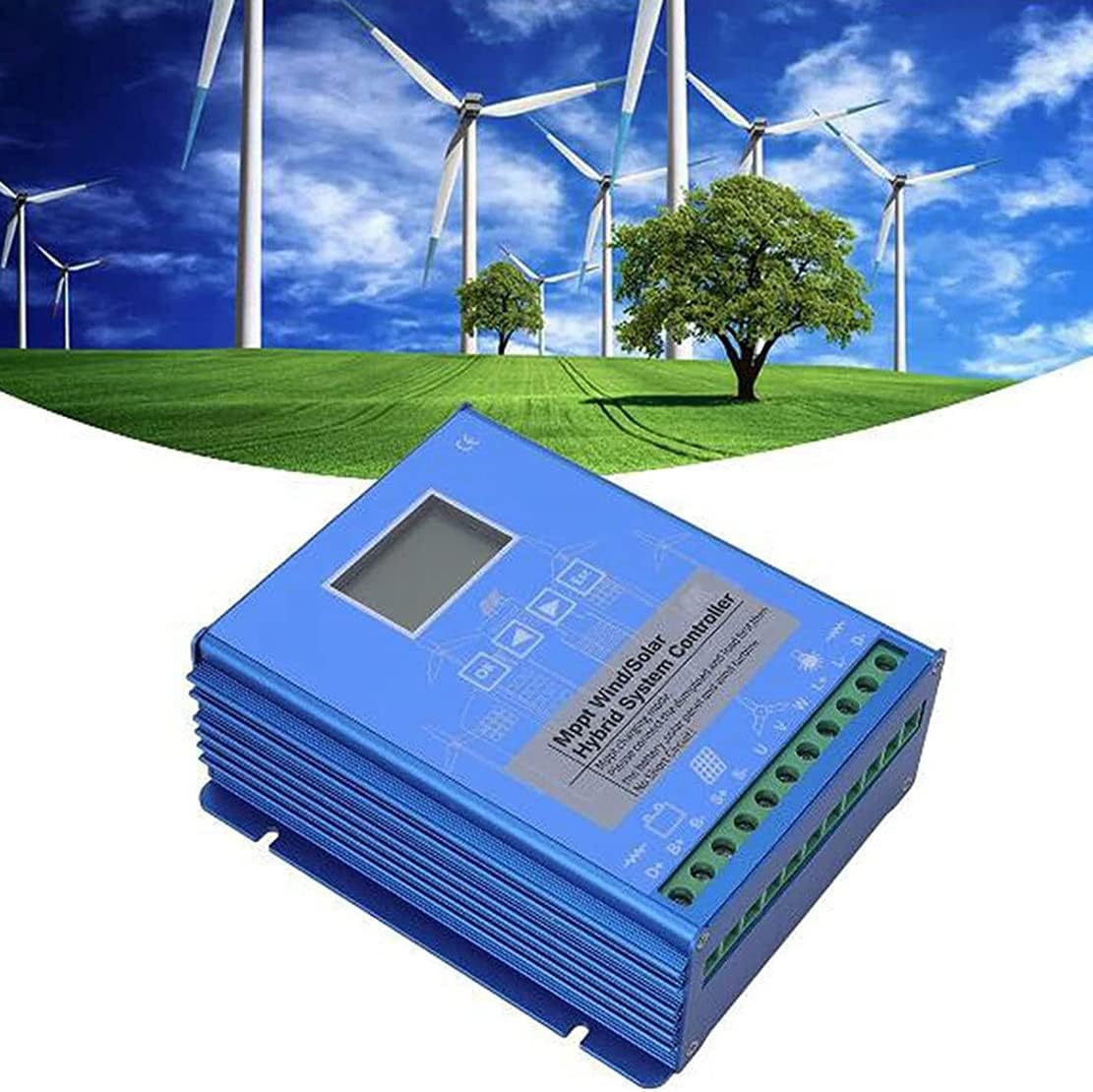 2000W/4000W/6000W MPPT Solar Charge Controller 12V/24V/48V Intelligent Identification Buck Wind Hybrid System Charge Controller Solar Panel Battery Regulator with LCD Display,6000W-12V