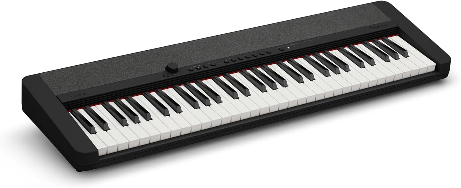 Casio Casiotone CT-S1 – 61-Key Touch-Sensitive Retro Keyboard | Sleek, Portable Design for Beginners to Pros | Stereo Grand Piano + 60 AiX Tones | USB-MIDI Connectivity | Black