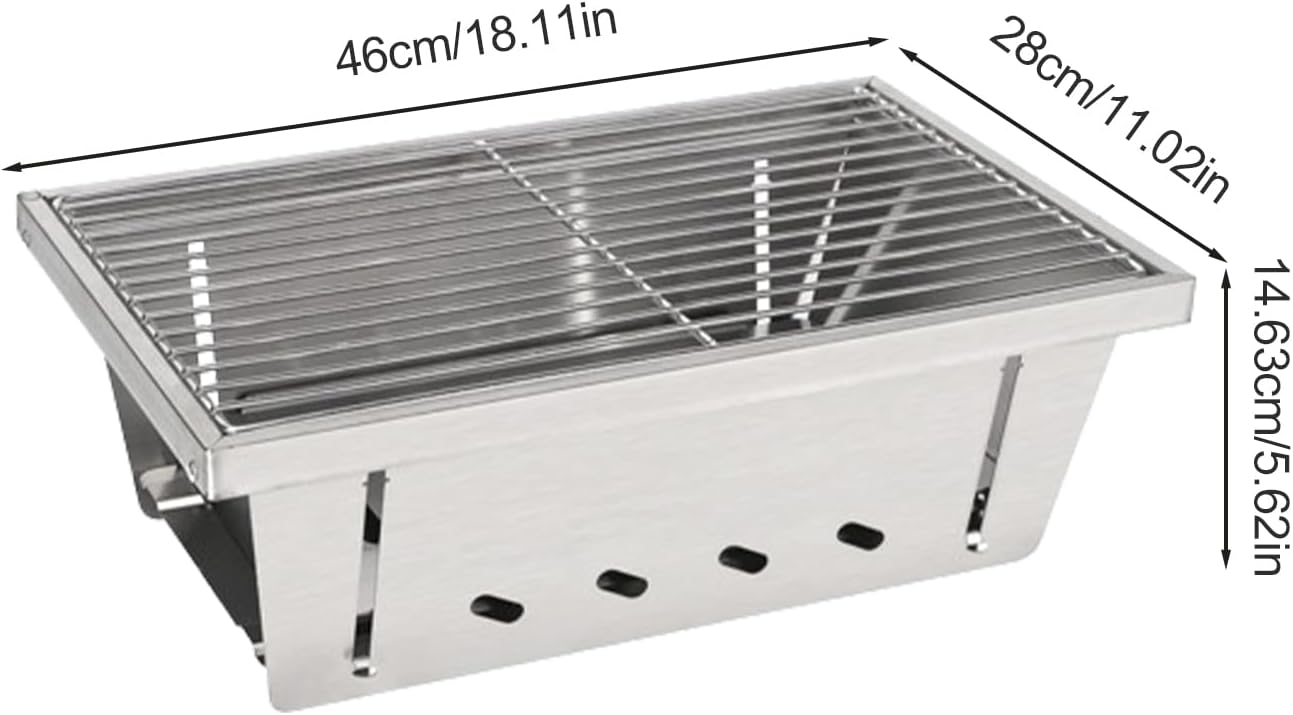 Portable Fire Pit,Stainless Steel Heat-Resistant Outdoor Cookware,Charcoal Grill Portable | for Hiking Garden Balcony Backyard Patio Traveling Picnic Party Bonfires