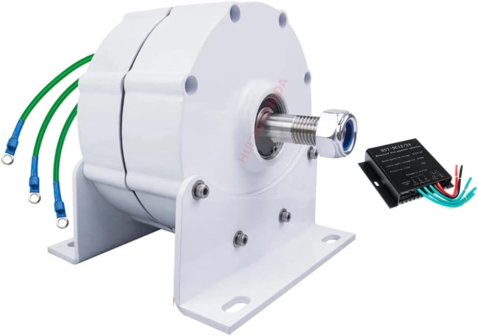 3000W 450 RPM Gearless Permanent Magnet Generator, 12V 24V 48V 220V Low Speed AC Alternator Generators with Base Use for Wind Turbine Water Turbine,220V