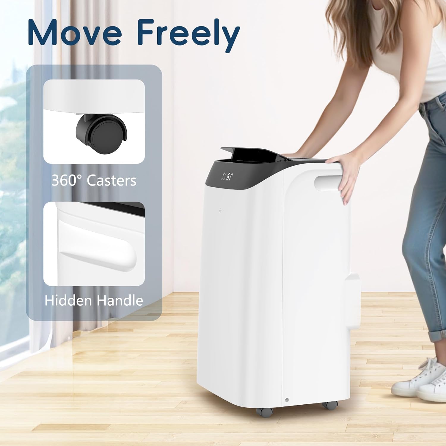 14000 BTU Portable Air Conditioners,Cooling,Fan,Dehumidification,Sleep Mode for Large Rooms up to 700 Sq.Ft,AC Unit with Remote Control,24H Timer,Installation Kits Included