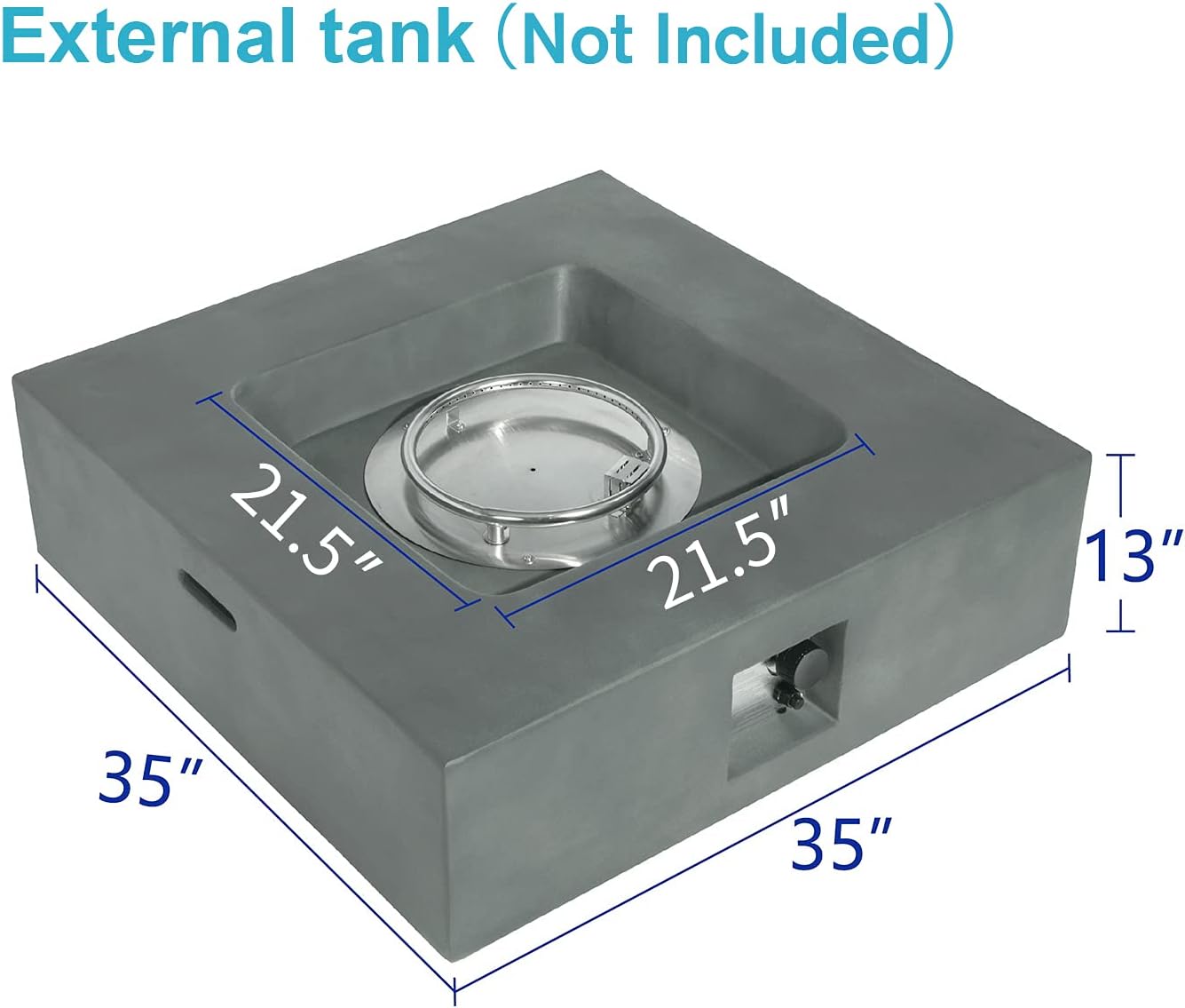 SUNBURY Outdoor Propane Fire Pit Table, 50,000 BTU Patio Gas Fire Table (Dark Green)