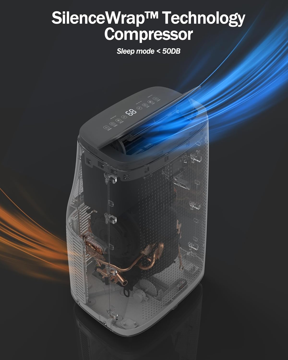 14000 BTU Portable Air Conditioner with Dehumidifier & Fan - 3-in-1 Cooling Unit for Rooms Up to 750 Sq.Ft, 90Pints/Day Dry Mode, 50dB Ultra Quiet, Self-Evaporative, Window Kit Included