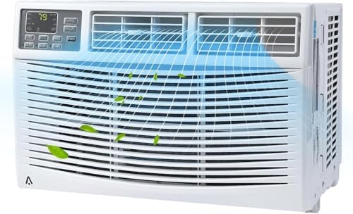 10,000 BTU Window AC, 115V, Cools up to 450 Sq. Ft, Ideal for Bedrooms & Living Rooms, Quiet Operation, Remote Control Included, 3 Cooling & Fan Speeds, Auto Restart, White Finish