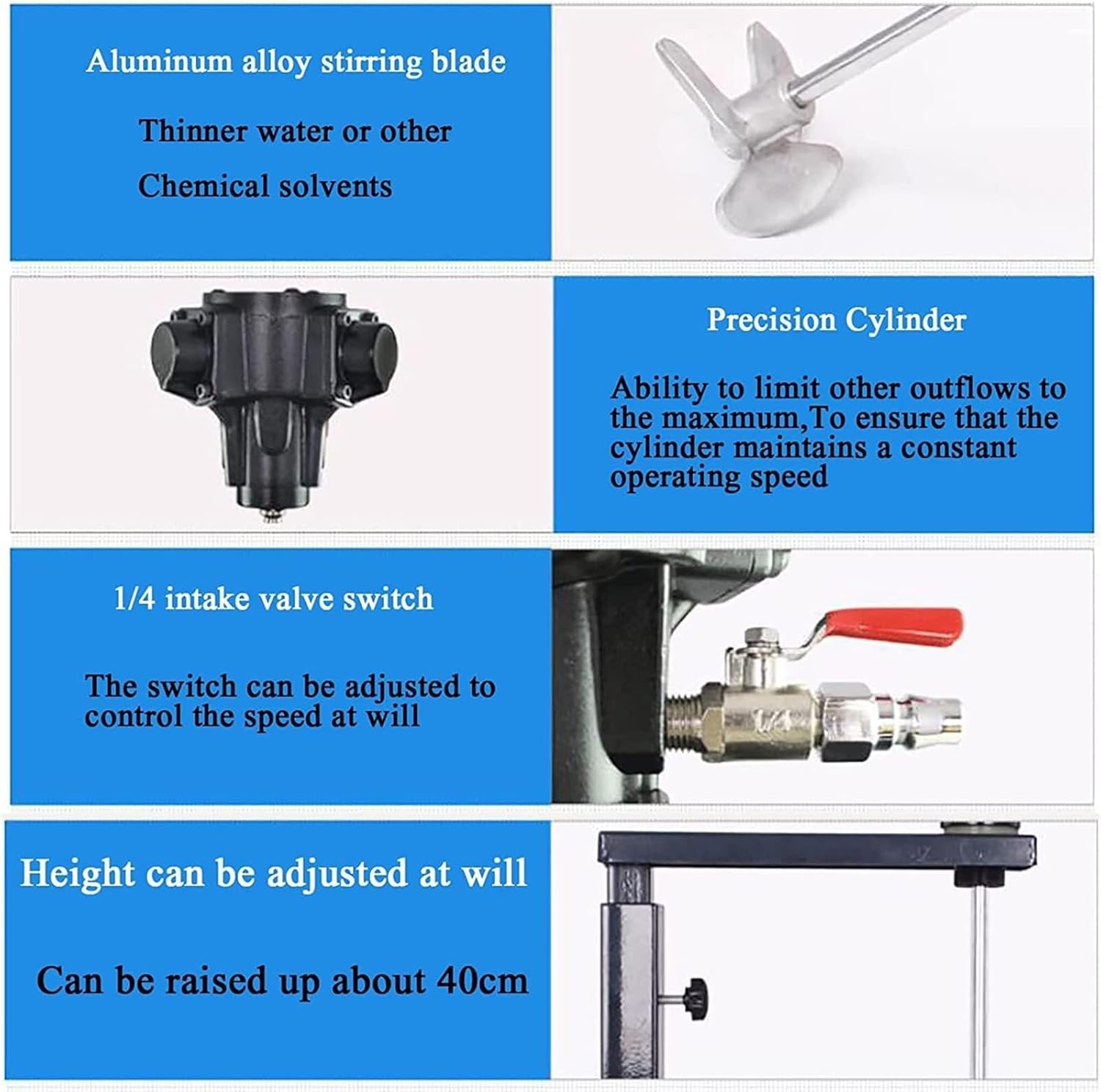 Desktop Vertical Air Mixer,Pneumatic Paint Mixer Machine,5 Gallon/20L Manual Lift Paint Stirrer,Ink Mixing Machine for Mixing
