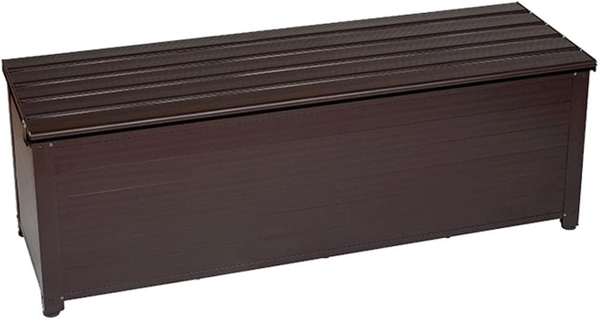 Outside Storage Box Waterproof Bench Adjustable Feet Package Delivery Boxes for Outside Deck Boxes Lockable Storage Box Indoor and Outdoor Use(Brown,150cm)