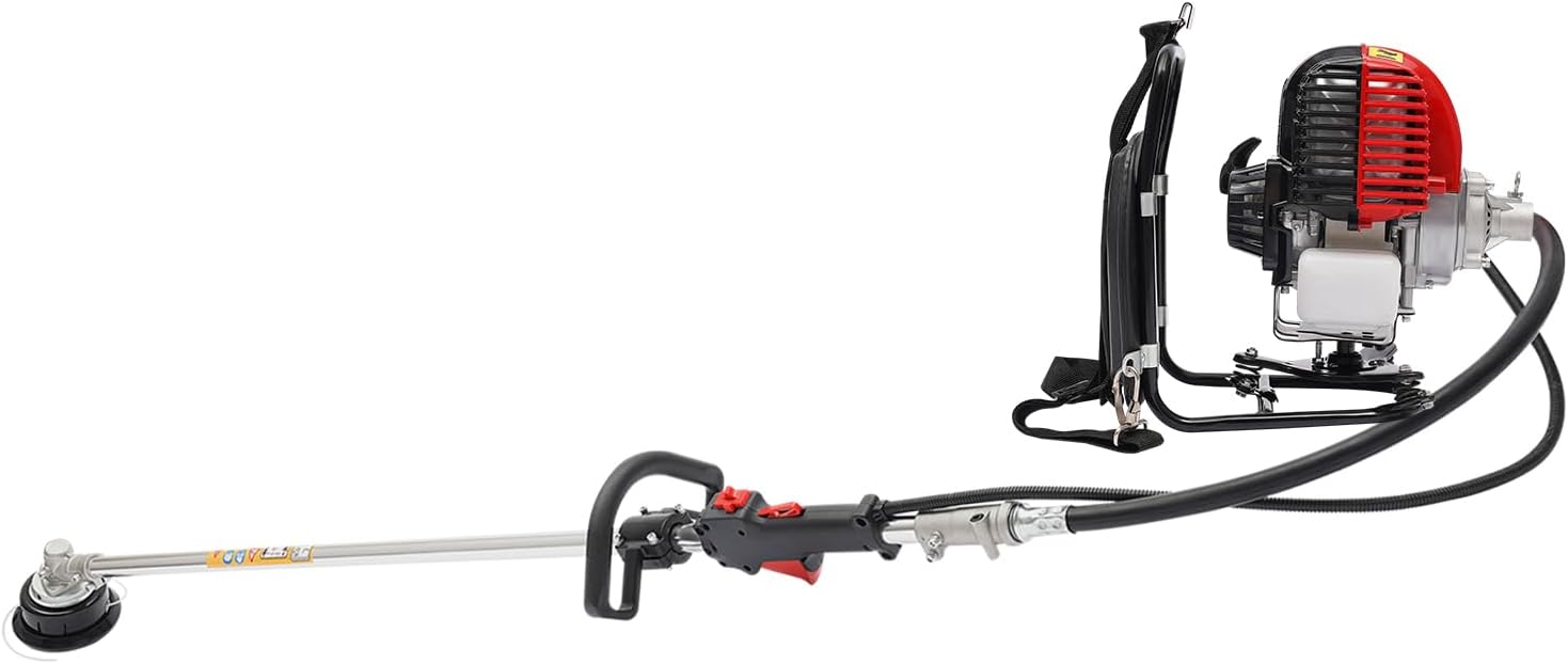 31CC 4-Stroke Backpack Brushcutter, Gasoline-Powered 2-in-1 750W 8500RPM Garden Lawn Mower, for Lawn and Garden Tree Trimming