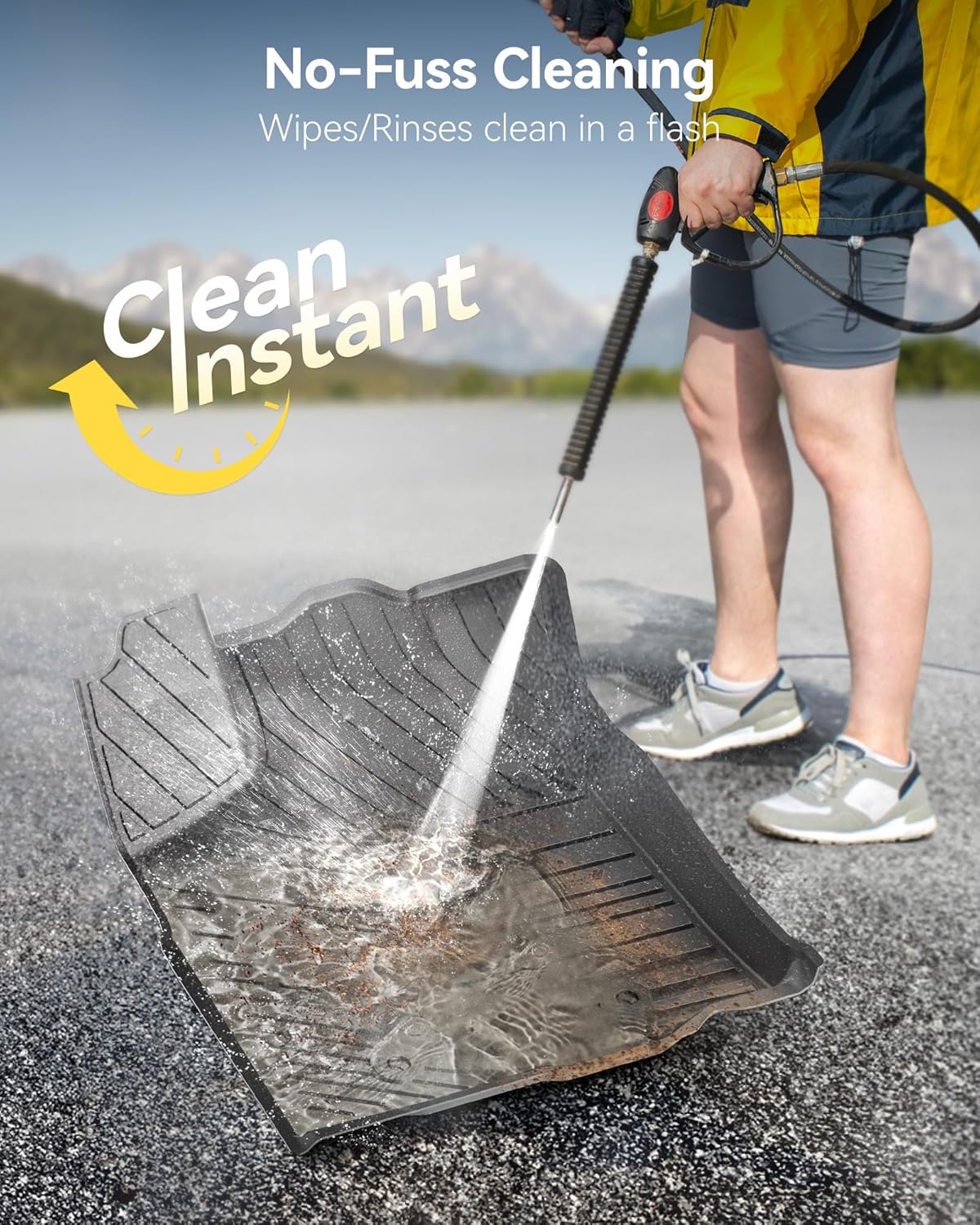 3W Floor Mats Fit Toyota Tacoma 2016-2023 (Only for Double Cab and Automatic), TPE All Weather Custom Fit Floor Liner for Toyota Tacoma SR/SR5/TRD/Limited/Trail Accessories Car Liners, Black