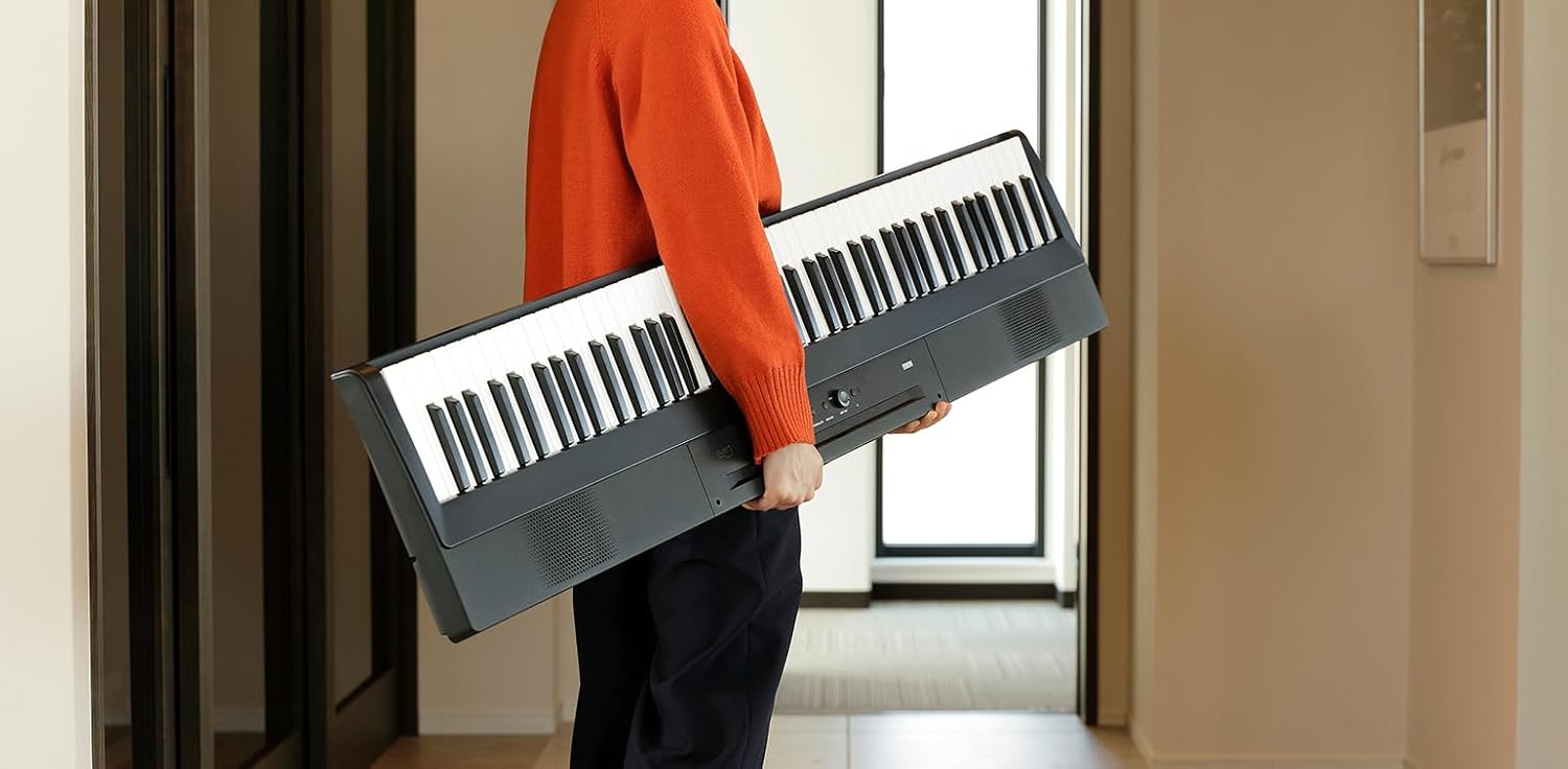 Korg L1 Liano 88-Key Digital Piano - Black Bundle with Furniture Bench, Instructional Book, Austin Bazaar Instructional DVD, and Polishing Cloth