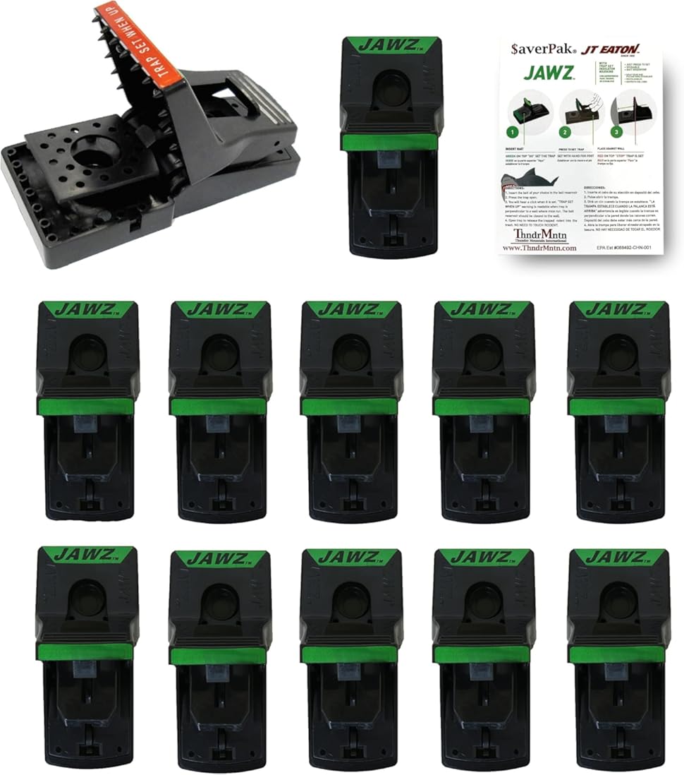 $averPak 12 Pack - Includes 12 JT Eaton Jawz Rat and Chipmunk Traps for use with Solid or Liquid Baits (12 Pack) Case Pack