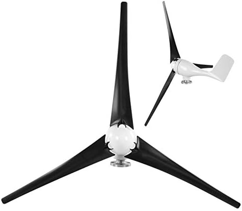 1200W Small Wind Generator Turbines Kit 3 Blades Generator Power Parts Turbines Kit for Marine Home Charging(Black 48V)