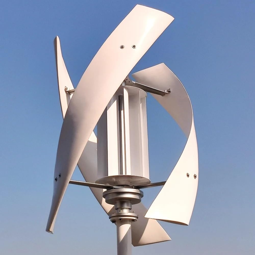 Wind Power Turbine Generator 3000W 24V 48V Vertical Wind Turbine Generator for Home Free Energy Wind Power Windmill Permanent Maglev with MPPT Controller (Color : with Controller, Size : 24V_3000W)
