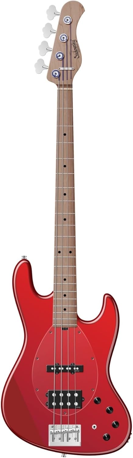 Sadowsky MetroExpress Vintage M/J Bass Guitar - Solid Candy Apple Red Metallic, Roasted Maple Fingerboard