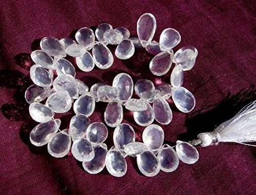 13 inch natural beads strand of 8x5-11x8mm faceted pear ice quartz gemstone briolletes beads for DIY jewelry - necklace, bracelet, earring, ring.