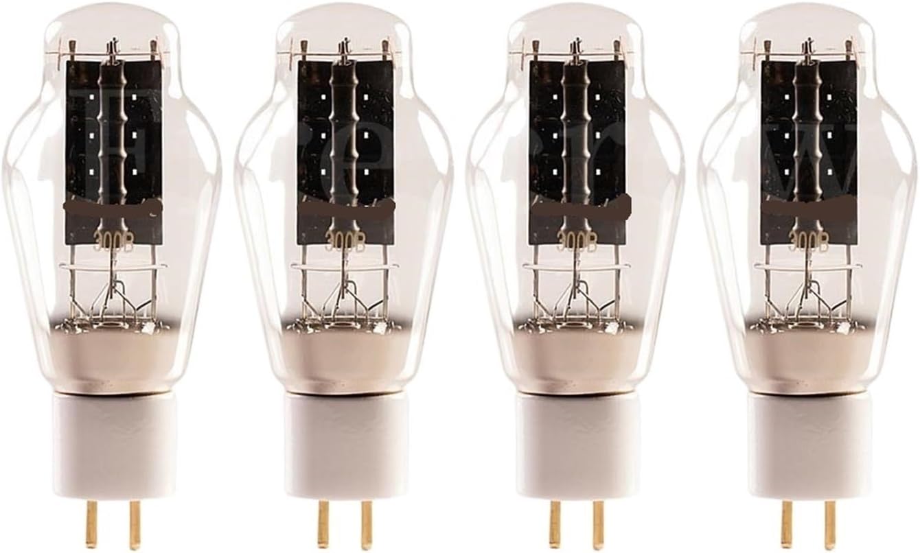 Vacuum Tube 300B HiFi Audio Tube Replaces WE300B 300BG E300B 300BT Tube AMP Amplifier Audio kit DIY(White,4pcs Matched)