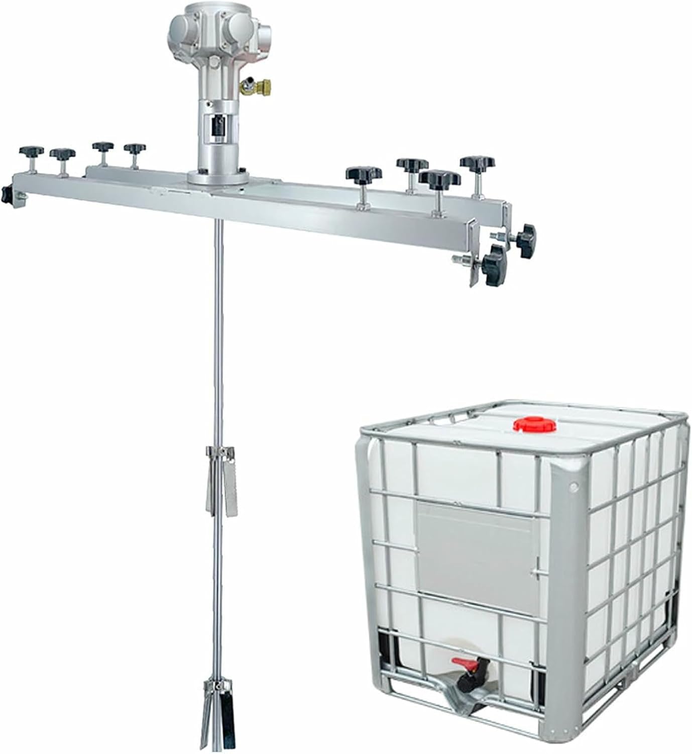 IBC Air Agitator, 1 Ton Tank Mixer Machine, Pneumatic Paint Stirring Machine, Folding Propeller, with Support Hanger, for Ink Dissolver Agitator-