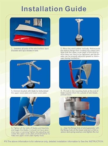 8000W Vertical Wind Turbine Kit - 3 Blades, 12V/24V/48V, Three-Phase Generator with Controller for Household and Industrial Energy Solutions, Eco-Friendly Power System