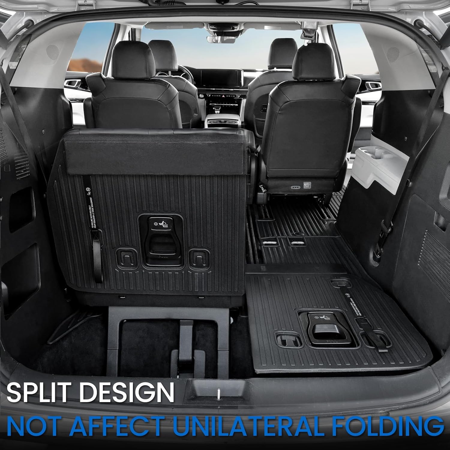 Cargo Lower Mat Backrest Mats for 2022-2025 2026 Kia Carnival, All Weather TPE Seat Back Liners Trunk Lower Well Mat Cargo Liner Accessories (Backrest Mats for 3rd-Row+ Cargo Lower Mat)