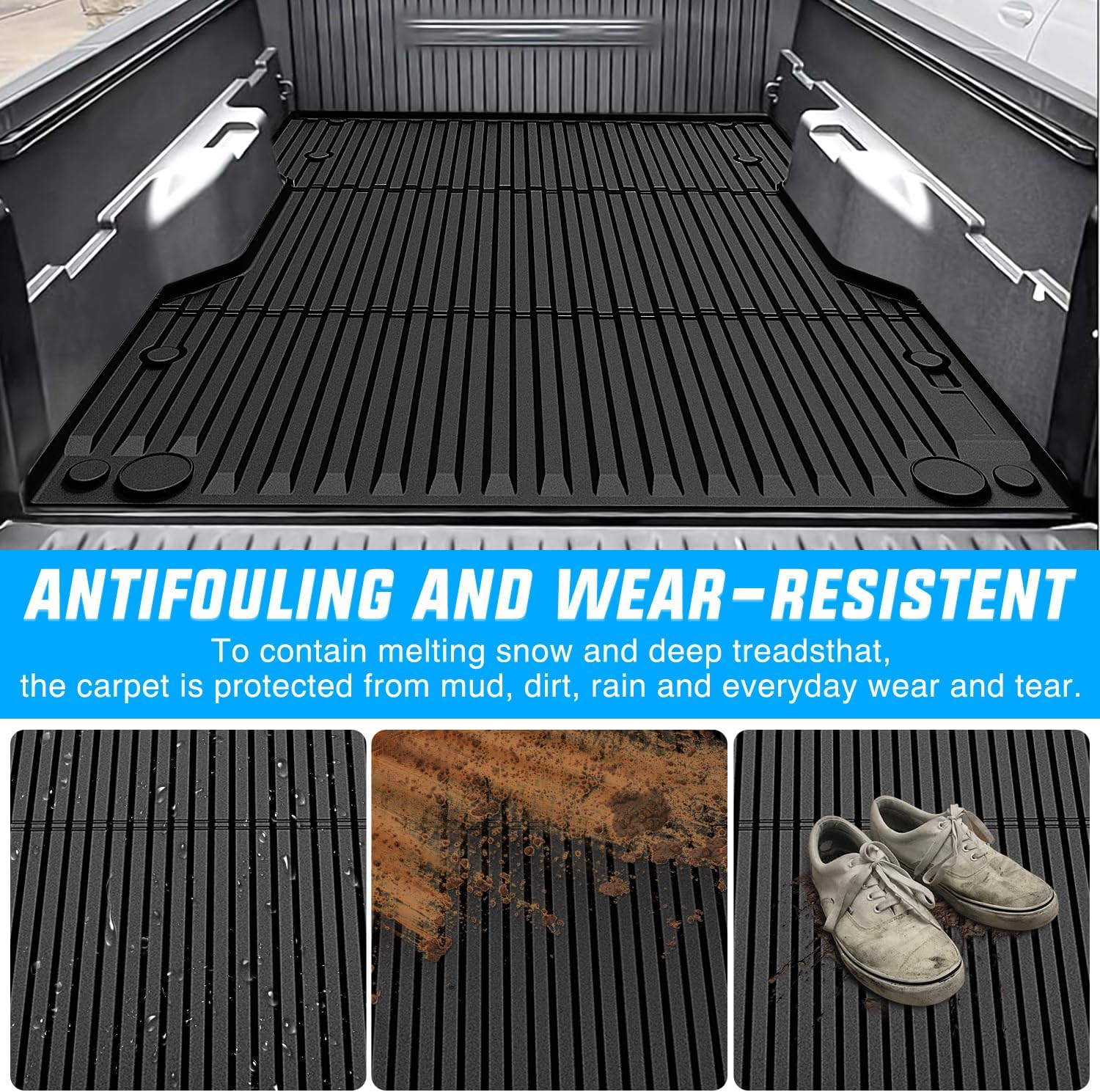 Nilight Truck Bed Mat 6 FT for 2024 2025 Toyota Tacoma, TPE Heavy-Duty Pick-up Bed Liner for Toyota Tacoma Accessories, Anti-Slip Texture, All Weather Protection