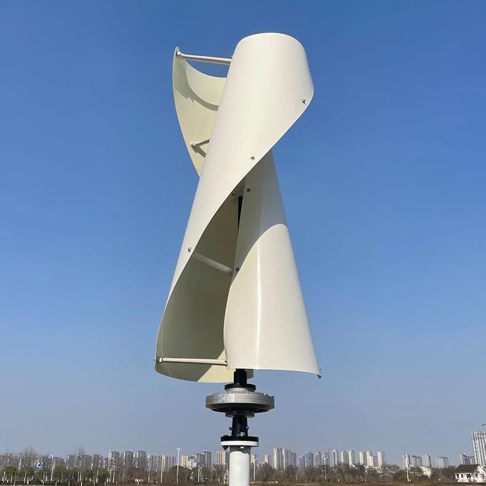 12V 24V Vertical Wind Turbine Generator Kit, Helix Maglev 2-Blade Wind Power Generator with Charge Controller, Efficient Renewable Energy Solution for Home & Off-Grid Use