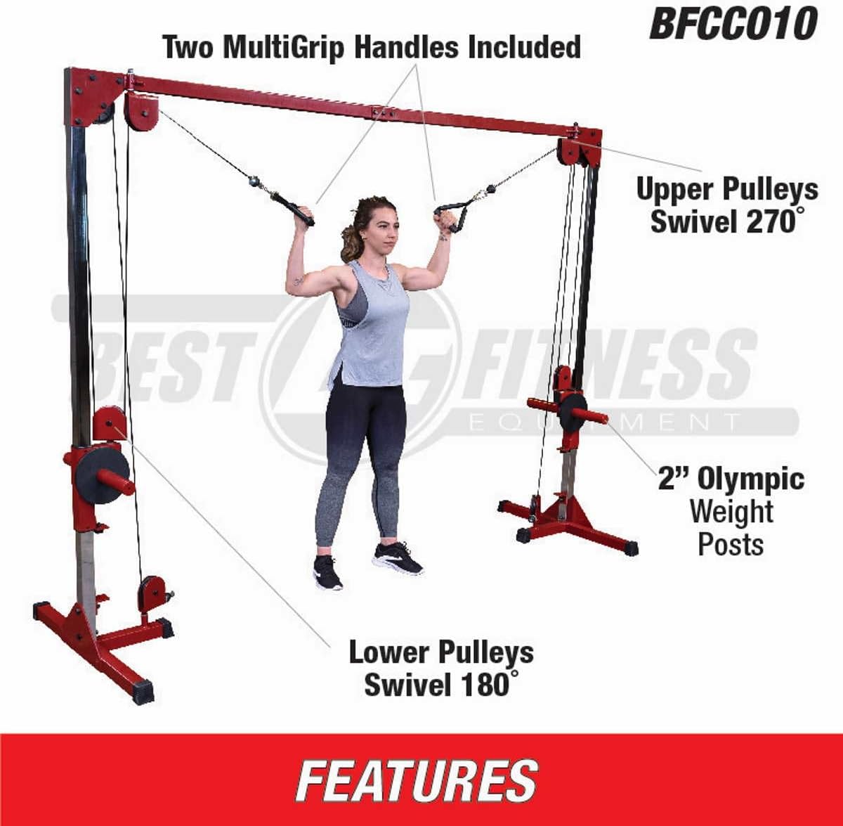 Best Fitness (BFCCO10) Cable Crossover Exercise Machine
