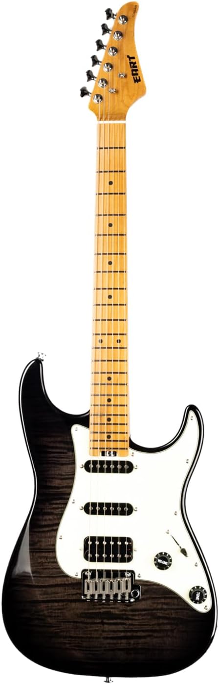 EART NK-C3 Electric Guitar with 6 String Maple Fingerboard Solid Body Right Handed, Stainless Steel Frets, Black