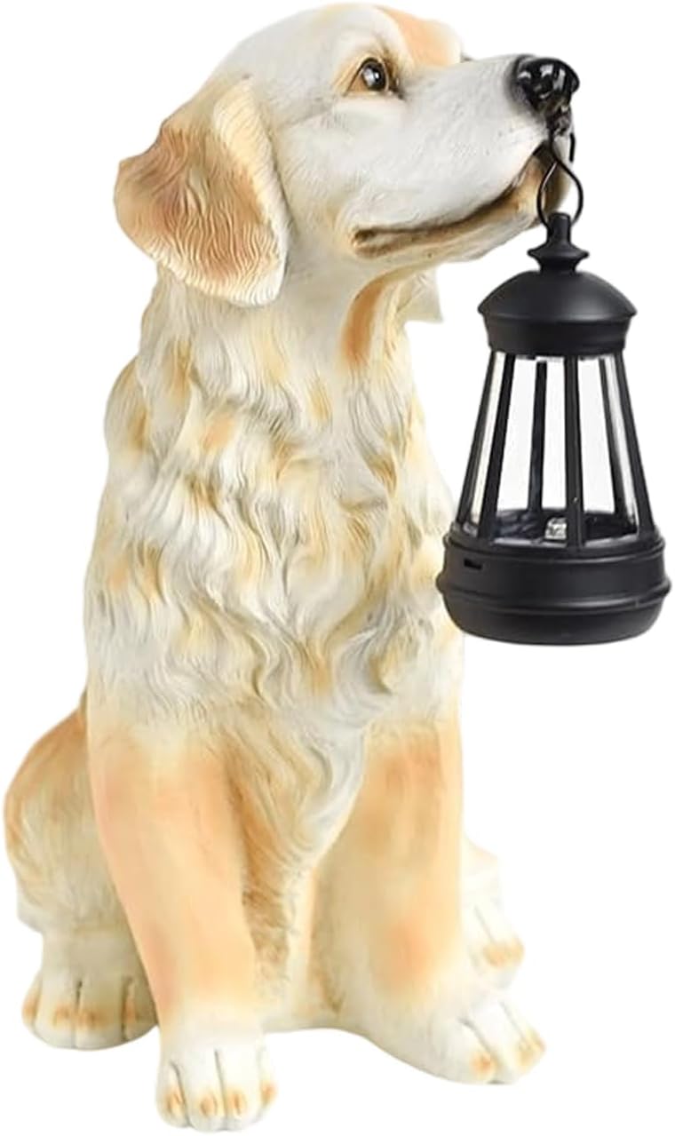 Solar Outdoor Light Garden Dog Statue Decoration Figurine Lights With LED Housewarming Birthday Gifts For Women Mom Solar Garden Decorations