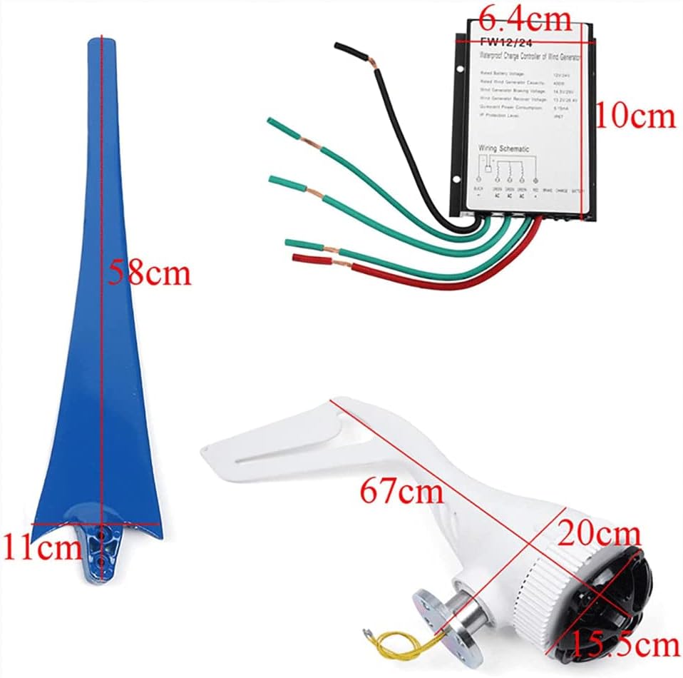 5 Blade Wind Turbine Generator, Vertical Wind Generator, Windmill Energy Turbines with Controller