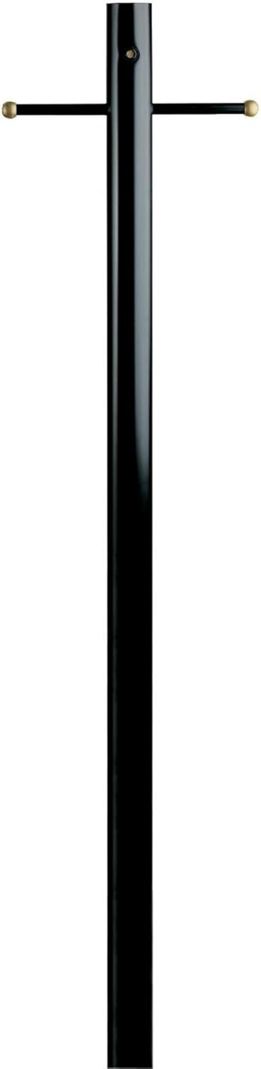 Westinghouse Lighting 6695500 Lantern Post with Ground Convenience Outlet and Dusk to Dawn Sensor, Black Finish on Steel