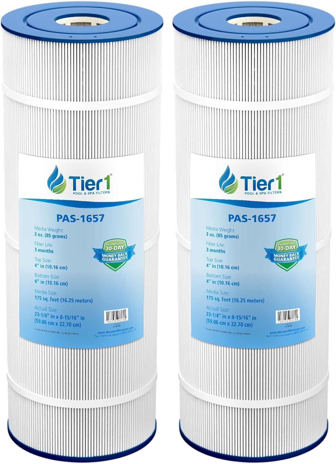 Tier1 Replacement for Hayward CC1750 Pool Filter Cartridge – 2 Pack | Compatible with Unicel C-8317, Pleatco PXST175, Filbur FC-1287 | 23-5/16
