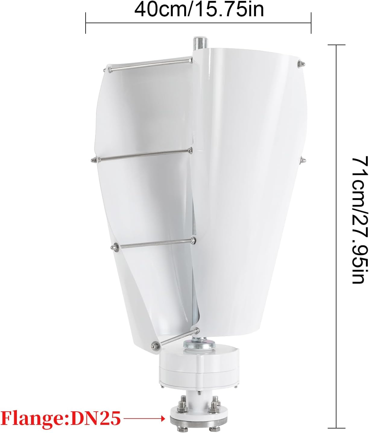 Wind Turbine Generator Kit, 500W 12V/24V 2 Blade Portable Vertical Helix Wind Power Turbine Generator Kit w/Charge Controller Nature Power System for Marine RV Home Industrial Energy