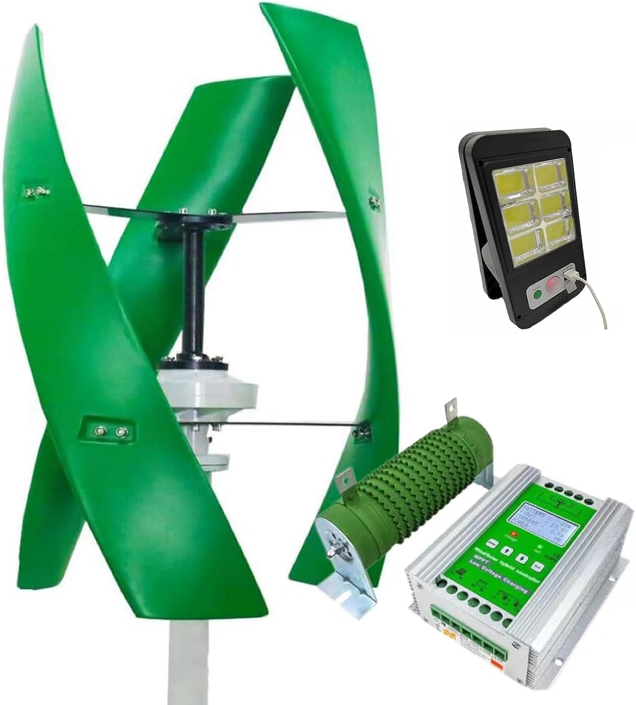 CHRISK 3000W Vertical Axis Magnetic Levitation Wind Turbine Generator Wind Turbine Kit with MPPT Controller and Free Solar Garden Lights