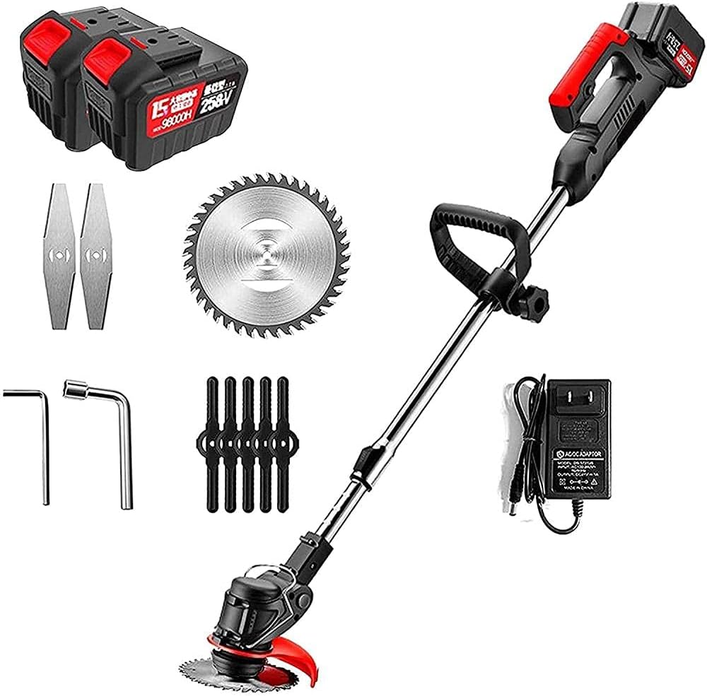 Handheld Lawn Mower Home Wireless Multifunctional Lithium Battery Lawn Mower Rechargeable Lawn Mower 2 Battery -2 Battery