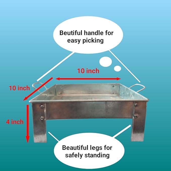 Havan Kund/Yagya Kund/Fire Pit for Wood Fuel Classic Silver Metal