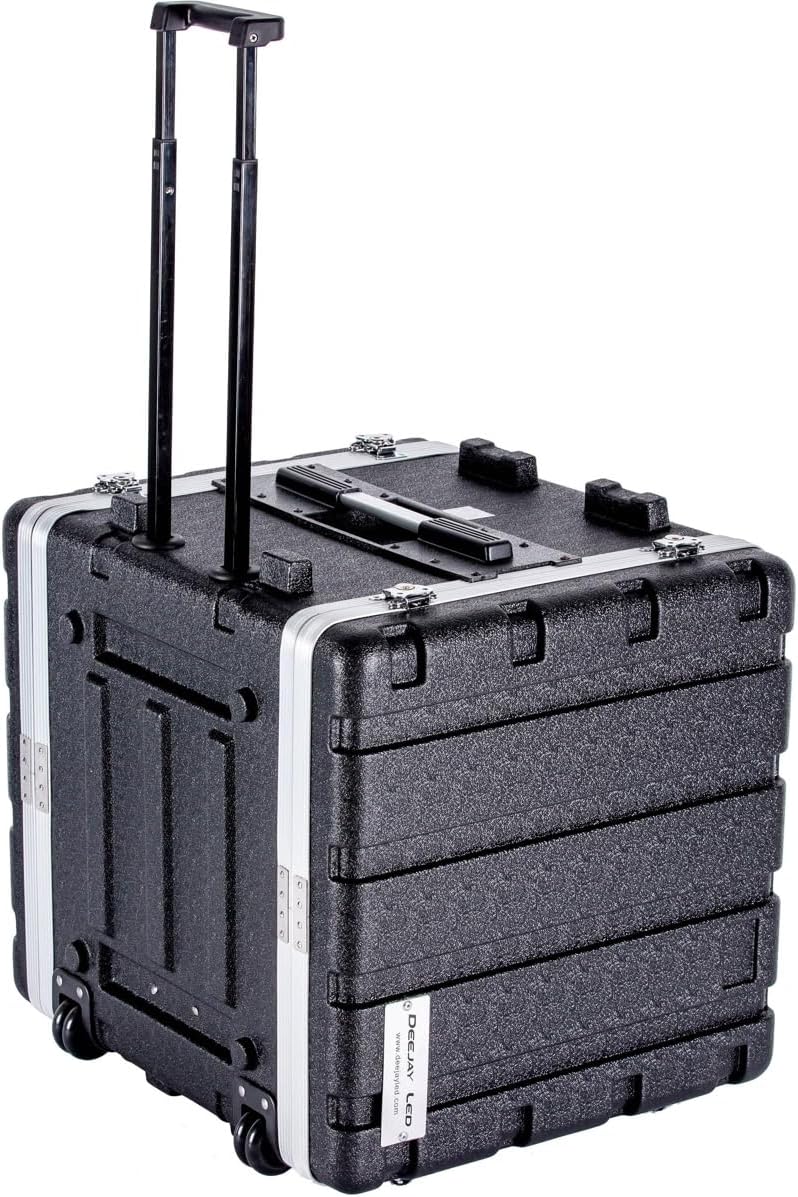 TBH10UABSWHEELS Professional Fly Drive Case -10u Space ABS Molded for Tough Durable Interior & Exterior Case For 19-IN Amplifier for Equalizer DJ Effects Unit w/Pull Out Handle & Wheels