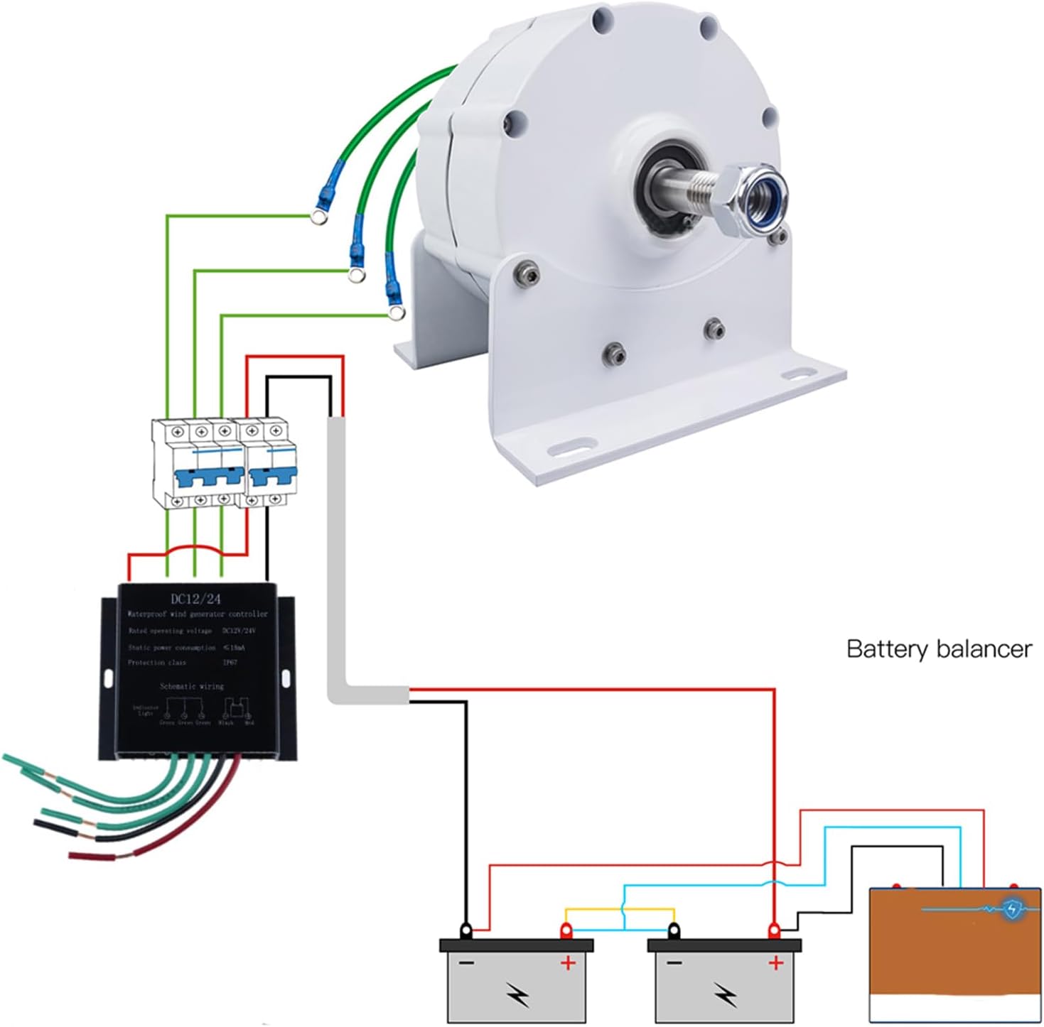 6000W Gearless Permanent Magnet Generator 450 RPM Low Speed 12V 24V 48V 220V Three-Phase Alternator Suitable for Hydro and Wind Turbines(with Base)