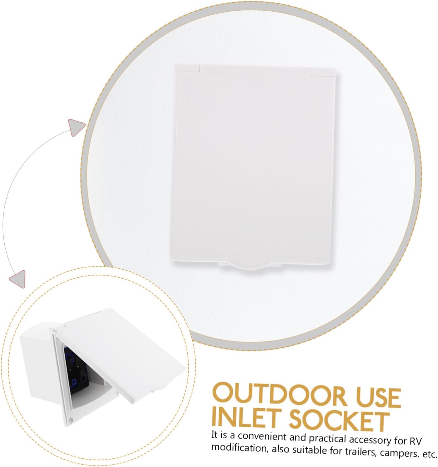 Mobestech 5pcs Rv Inlet Socket Power Inlet Box for Outdoor Use Compatible Rvs and Generators Easy to Install Weatherproof Design for Performance