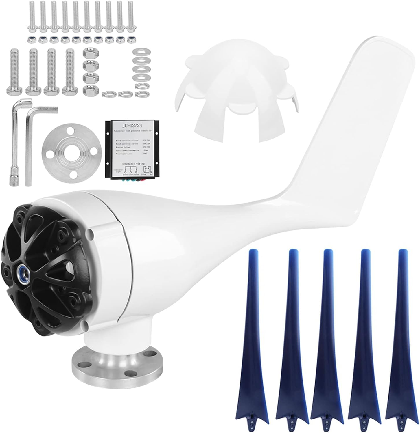 Fafeicy Windmill Generator 5 Blade Small Wind Turbines Kit Industrial Energy Equipment 800W for Lithium Batteries (12V)