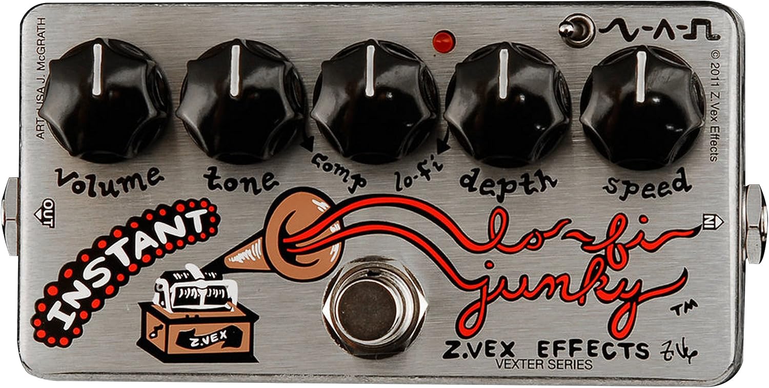 ZVEX Effects Instant Lo-Fi Junky Vexter Series Chorus Vibrato Guitar Pedal Grey 2.38 x 1.82 x 4.70