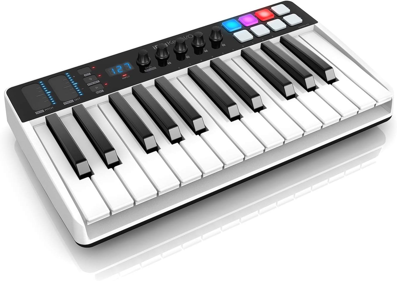 IK Multimedia iRig Keys I/O 25-keys Midi Controller with 24-bit up to 96kHz Audio Interface for iPhone/iPad, Android and Mac/PC