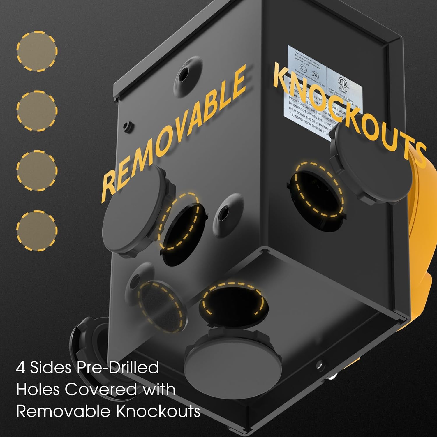 TOOLIOM 4 Prong 30 Amp Generator Cord 25FT and 30 Amp Power Inlet Box, Heavy Duty NEMA L14-30P to L14-30R Generator Extension Cord, 125/250V Up to 7500W 10 Gauge SJTW Generator Power Cord