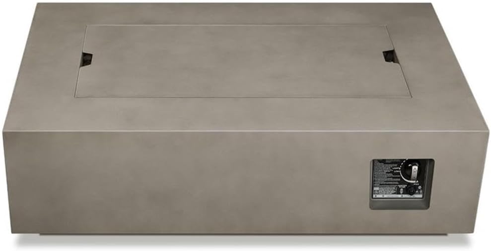 Home Square 2-Piece Set with Fire Table with Conversion Kit and Fire Glass