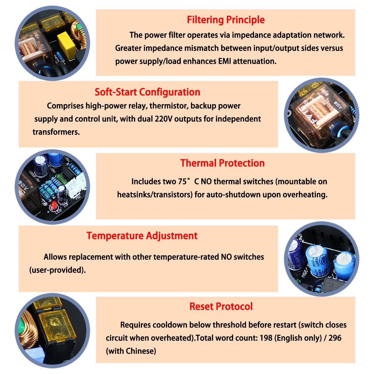 Integrated Soft-Start EMI Power Filter Module for Power Amplifiers (Finished Board)