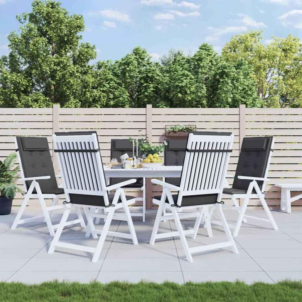 Highback Chair Cushions 6 pcs Anthracite Oxford Fabric Garden Furniture Accessory