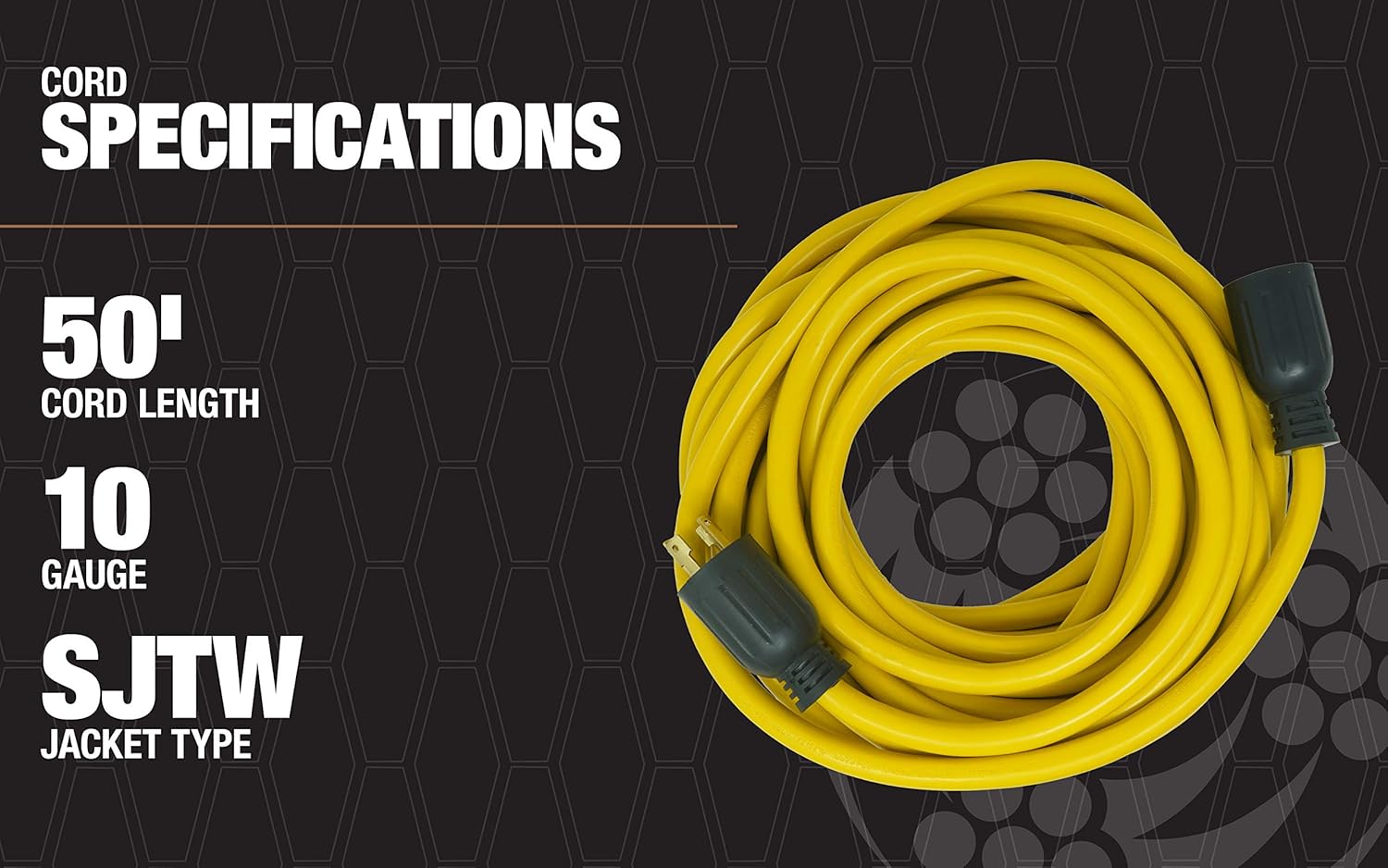 Southwire 10/4 50' STW 30A Generator Cord, L14-30P/R