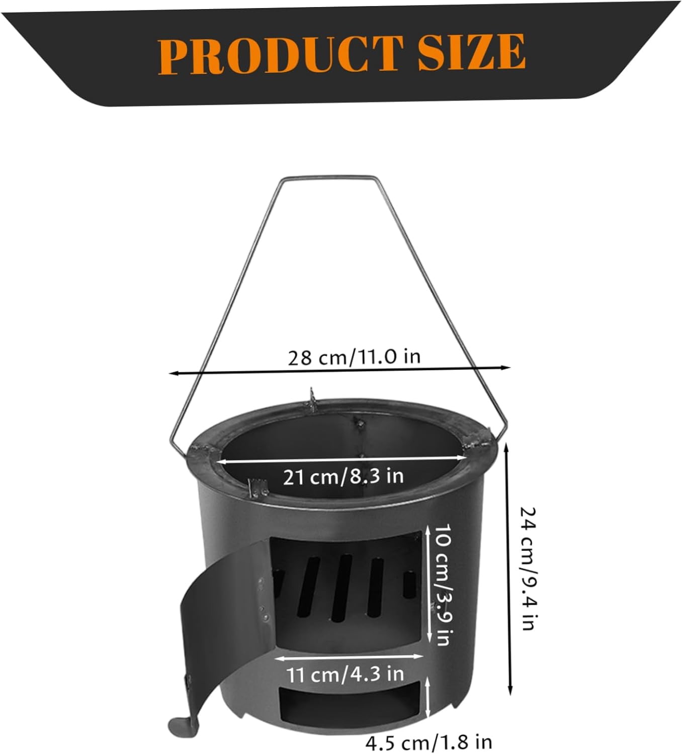 Tabletop Fire Pit, Portable Tabletop Fire Pit with Large Opening, Low Smoke Camping Stove Fueled by Pellets or Wood for Outdoor/Patio