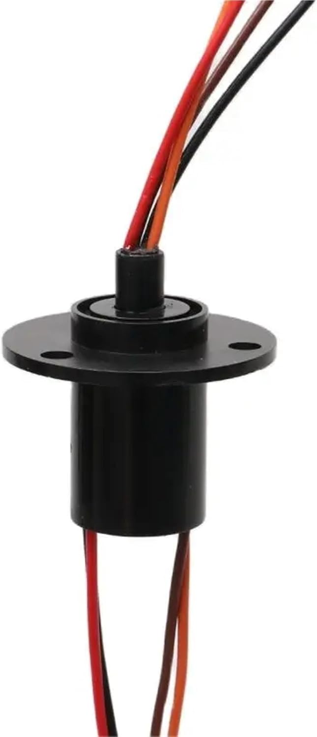 1PCS Wind Power Slip Ring 10A Dia.22mm 2/3/4/6/8CH Channels Wires Slipring Mini Electric Rotary Conductive Joint with Flange(Dia 22mm 8CH 10A)