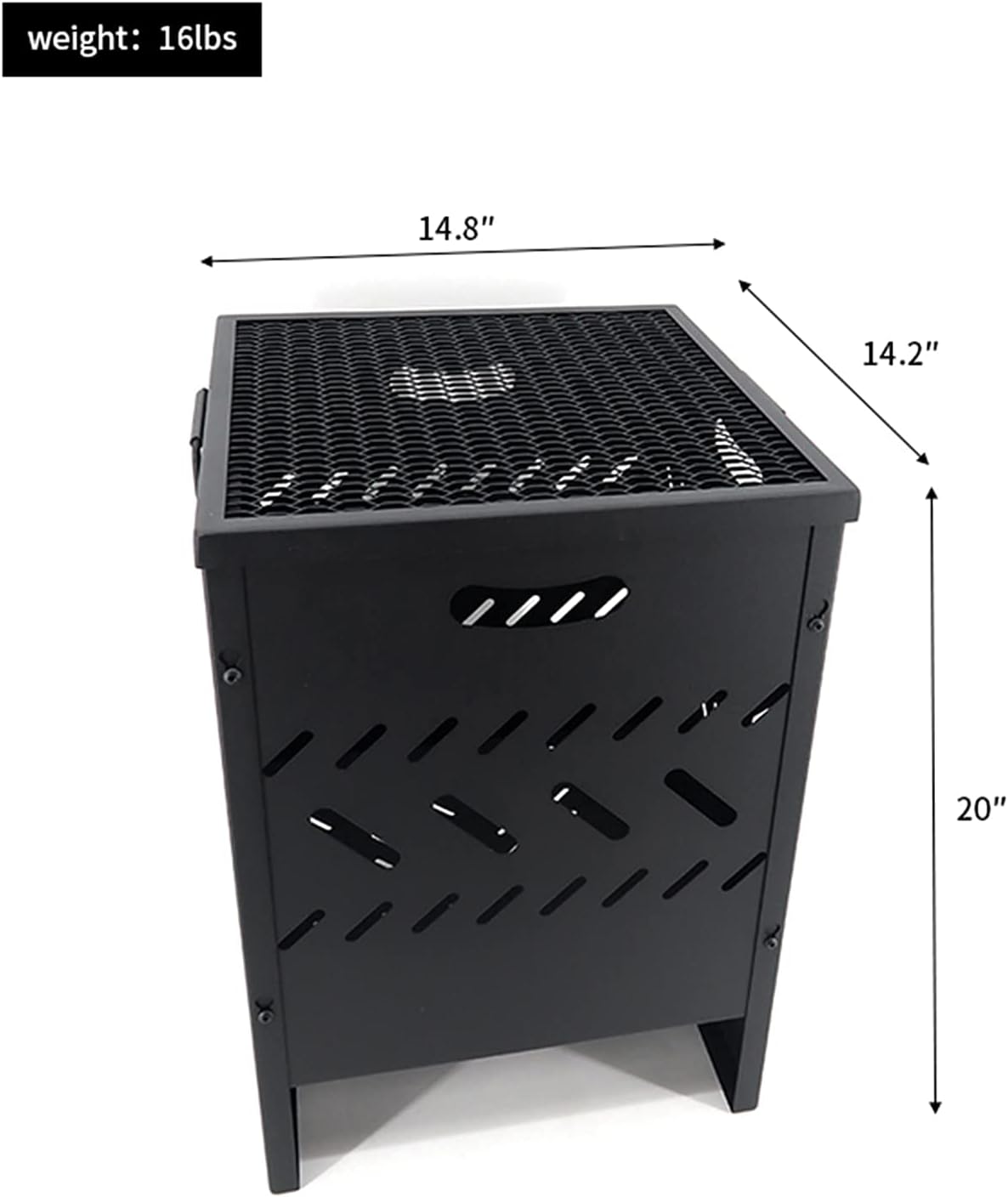 Wood Burning Fire Pit Backyard with Cooking Grill Portable Removable Fire Pit Grill for Camping, Hollow Splicing Cooking Grill Combination,37.6×36×50cm