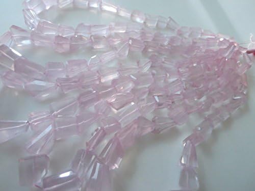 13 inch natural beads strand of 19x13-11x9mm faceted nugget rose quartz gemstone beads for DIY jewelry - necklace, bracelet, earring, ring.